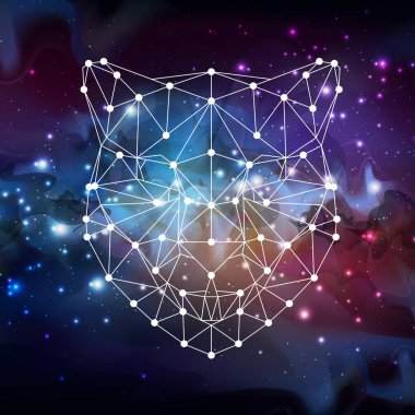 Açık alan arka plan üzerinde soyut poligonal tirangle hayvan çita. Hipster hayvan illüstrasyon.