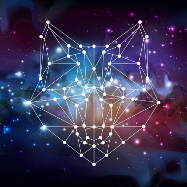 Açık alan arka plan üzerinde soyut poligonal tirangle hayvan tilki. Hipster hayvan illüstrasyon.