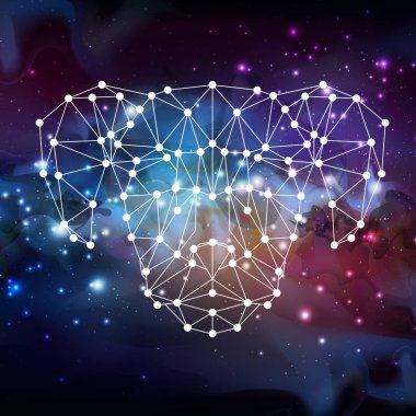 Açık alan arka plan üzerinde soyut poligonal tirangle hayvan köpek. Hipster hayvan illüstrasyon.