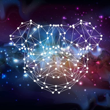 Açık alan arka plan poligonal tirangle hayvan pug köpek soyut. Hipster hayvan illüstrasyon.