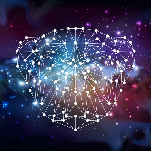 Açık alan arka plan üzerinde soyut poligonal tirangle hayvan bulldog. Hipster hayvan illüstrasyon.