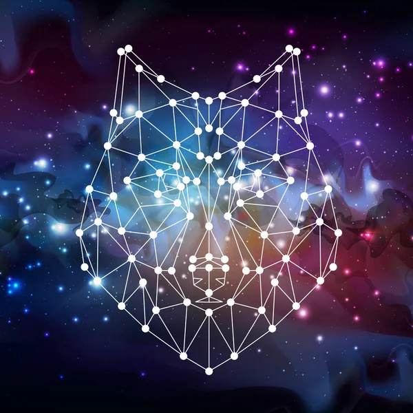 Açık alan arka plan üzerinde soyut poligonal tirangle hayvan kurt. Hipster hayvan illüstrasyon.