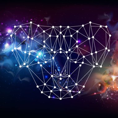 Açık alan arka plan üzerinde soyut poligonal tirangle hayvan koala. Hipster hayvan illüstrasyon.