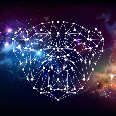 Açık alan arka plan üzerinde soyut poligonal tirangle hayvan bulldog. Hipster hayvan illüstrasyon.