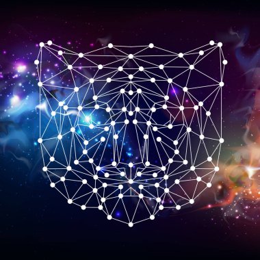 Açık alan arka plan üzerinde soyut poligonal tirangle hayvan kaplan. Hipster hayvan illüstrasyon.