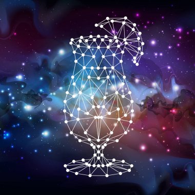 Soyut poligonal tirangle açık alan arka plan üzerinde kokteyl.