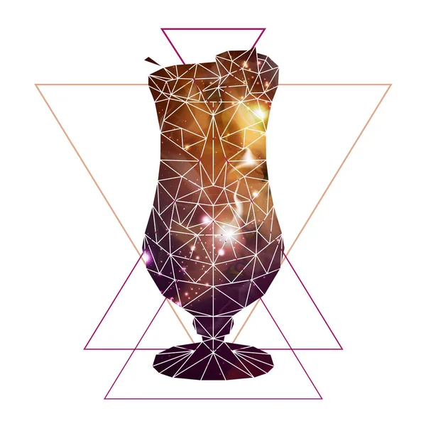 Cocktail Tirangle Polygonal Abstrait Avec Fond Ouvert Intérieur — Image vectorielle