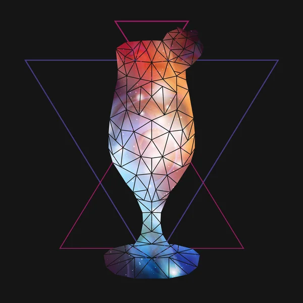 Cocktail Tirangle Polygonal Abstrait Avec Fond Ouvert Intérieur — Image vectorielle