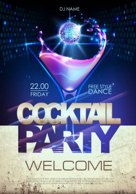 disko arka plan. kokteyl parti afişi
