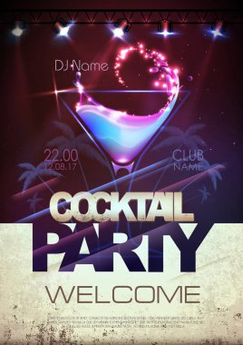 disko arka plan. kokteyl parti afişi