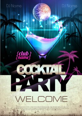 disko arka plan. kokteyl parti afişi