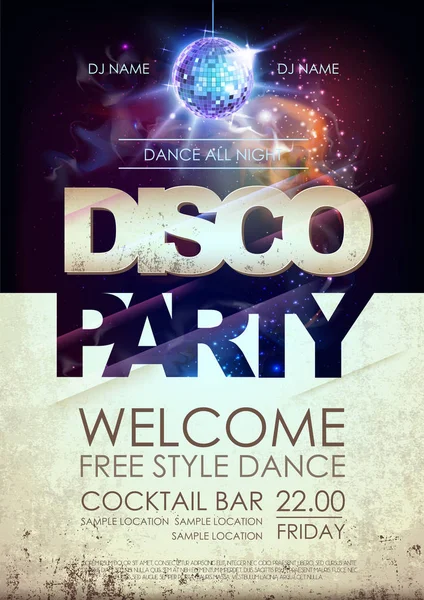 Disko topu arka plan. Disko parti poster açık alan arka plan üzerinde