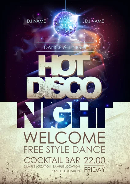 Disko topu arka plan. Açık alan arka plan üzerine sıcak disko gece parti poster