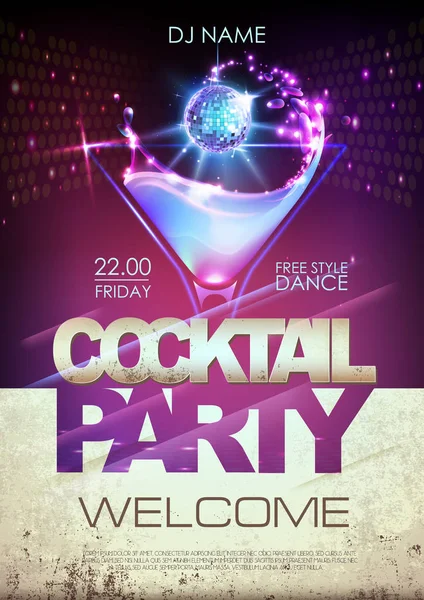 disko arka plan. kokteyl parti afişi