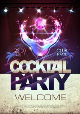 disko arka plan. kokteyl parti afişi