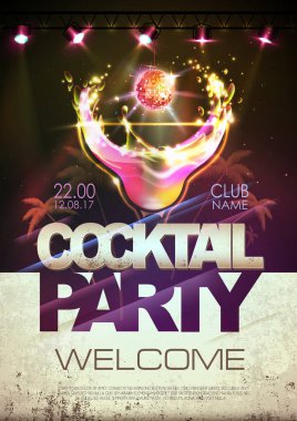 disko arka plan. kokteyl parti afişi