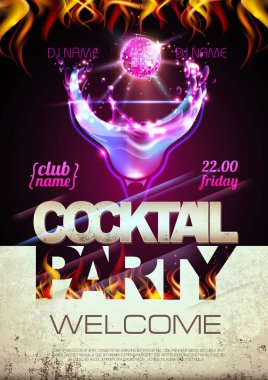 disko arka plan. kokteyl parti afişi