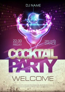 disko arka plan. kokteyl parti afişi