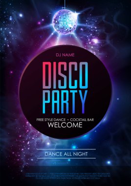 Disko topu arka plan. Disko parti poster açık alan arka plan üzerinde
