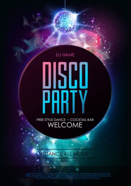 Disko topu arka plan. Disko parti poster açık alan arka plan üzerinde