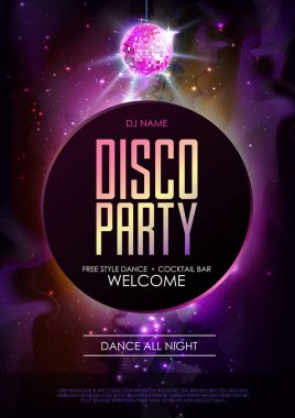 Disko topu arka plan. Disko parti poster açık alan arka plan üzerinde