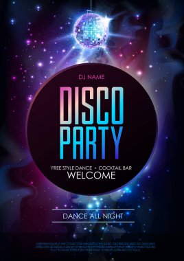 Disko topu arka plan. Disko parti poster açık alan arka plan üzerinde