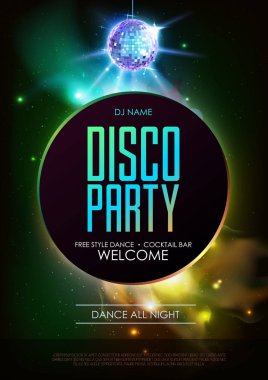 Disko topu arka plan. Disko parti poster açık alan arka plan üzerinde