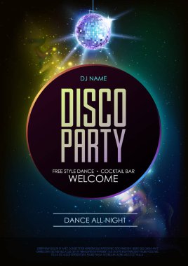 Disko topu arka plan. Disko parti poster açık alan arka plan üzerinde