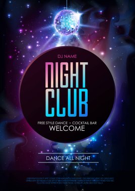 Disko topu arka plan. Açık alan arka plan üzerine disko parti poster. Gece kulübü