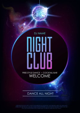 Disko topu arka plan. Açık alan arka plan üzerine disko parti poster. Gece kulübü