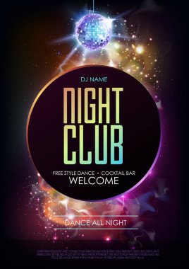 Disko topu arka plan. Açık alan arka plan üzerine disko parti poster. Gece kulübü