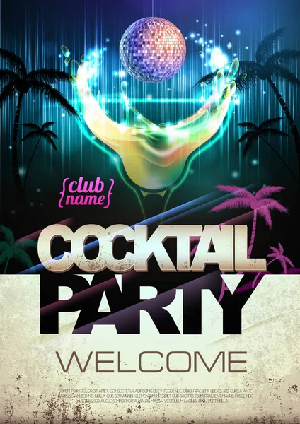 disko arka plan. kokteyl parti afişi