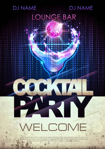 Disco Achtergrond Cocktailparty Poster — Stockvector