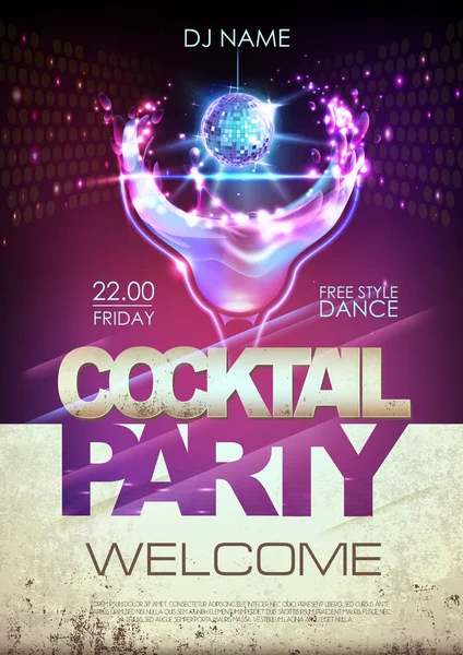 disko arka plan. kokteyl parti afişi