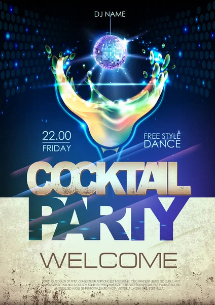 disko arka plan. kokteyl parti afişi