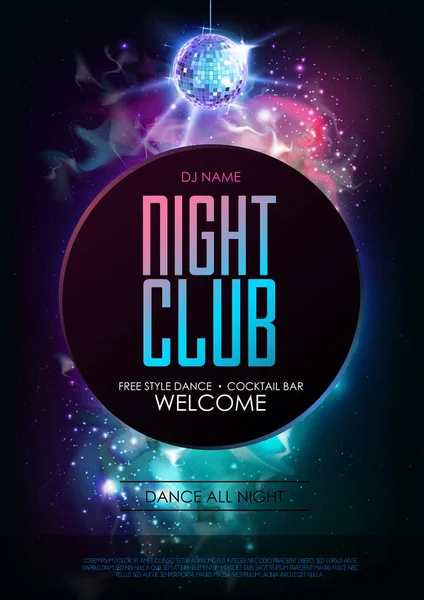 Disko topu arka plan. Açık alan arka plan üzerine disko parti poster. Gece kulübü