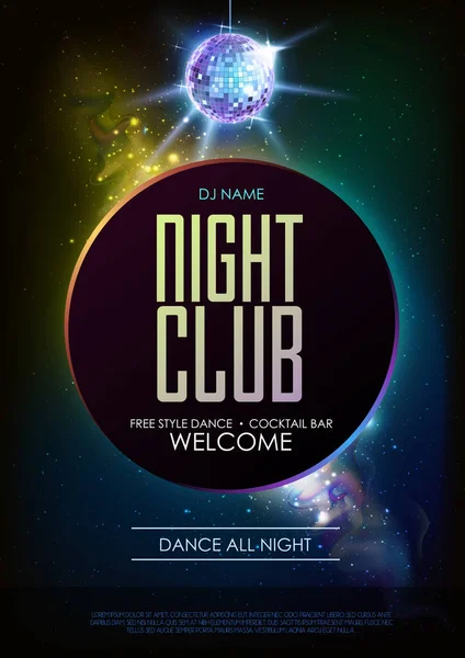 Disko topu arka plan. Açık alan arka plan üzerine disko parti poster. Gece kulübü