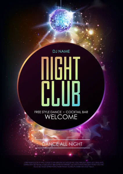 Discokugel Hintergrund Disco Party Plakat Auf Freiflächen Hintergrund Nachtclub — Stockvektor
