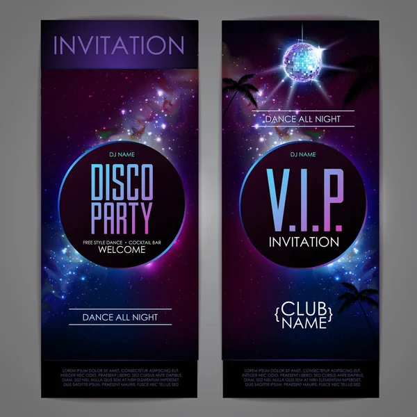 Disco Ball Background Disco Party Poster Open Space Background — Stock Vector