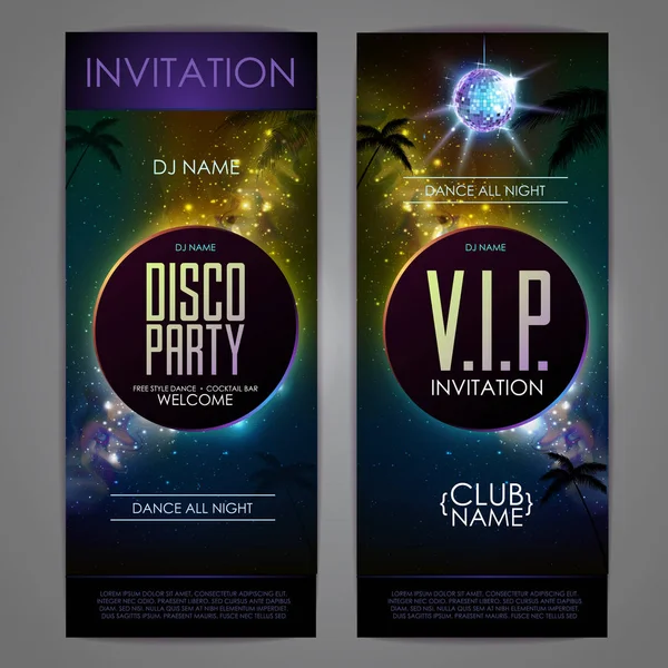 Disco Ball Background Disco Party Poster Open Space Background — Stock Vector