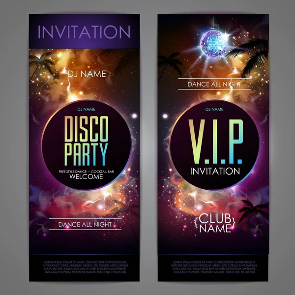 Disco Ball Background Disco Party Poster Open Space Background — Stock Vector