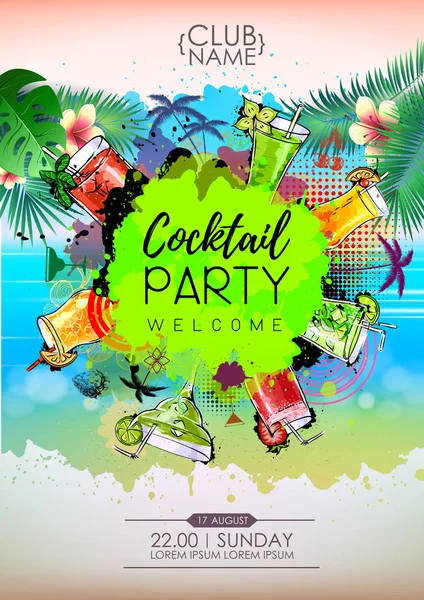 Yaz kokteyl parti afiş tasarımı. Kokteyl Menü