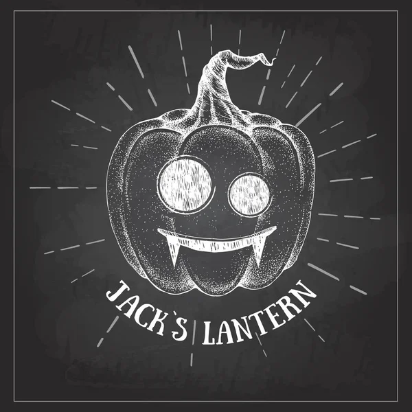 Gesso Halloween Disegno Zucca Jack Lanterna Vettore Illustrazione — Vettoriale Stock