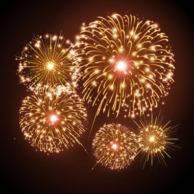 Vektör tatil Festivali Altın havai fişek. Bağımsızlık günü