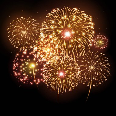 Vektör tatil Festivali Altın havai fişek. Bağımsızlık günü