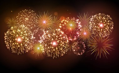 Vektör tatil Festivali Altın havai fişek. Bağımsızlık günü