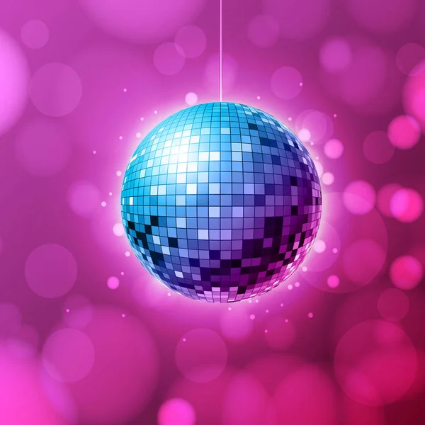 Disco Bal Disco Bal Roze Achtergrond — Stockvector