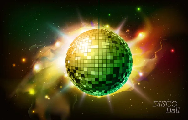 Boule Disco Boule Disco Sur Fond Espace Ouvert — Image vectorielle