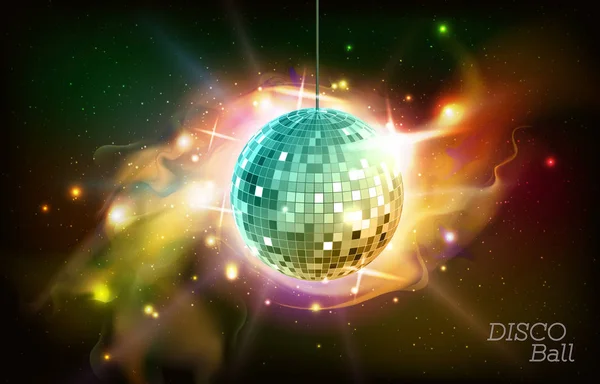 Disco Bal Disco Bal Achtergrond Van Open Ruimte — Stockvector