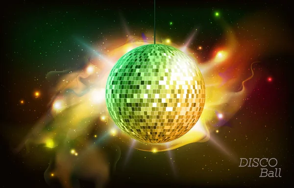 Boule Disco Boule Disco Sur Fond Espace Ouvert — Image vectorielle